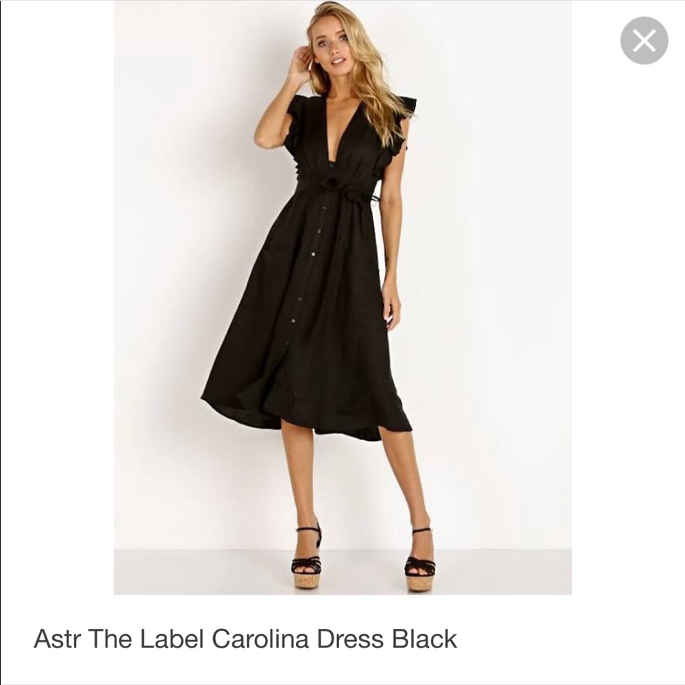 ASTR black linen dress